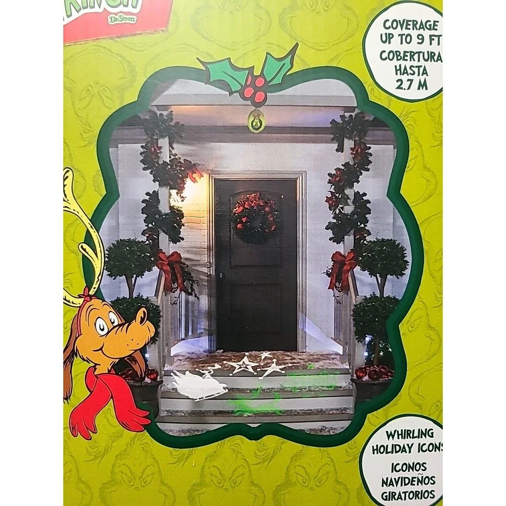Gemmy* The Grinch Lightshow Projection LED Whirl-A-Motion Hanging Ornament